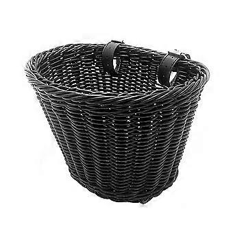 Children Bike Front Basket Bicycle Hanging Basket Bicycle PP Rattan Woven Basket with Adjustable BeltsYMQX)