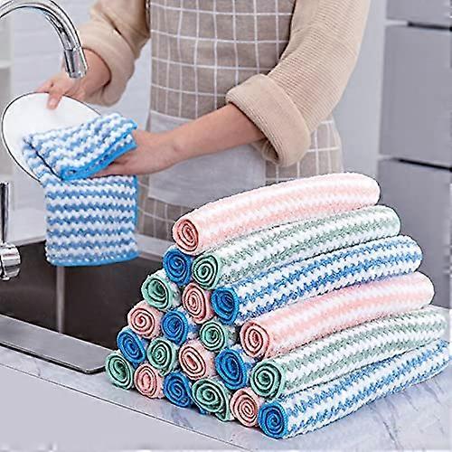 15Pcs Microfiber Cleaning Cloths Set AntiGrease Kitchen Rags MultiColor Household Use