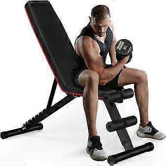 Adjustable, foldable, multi-functional workout bench, incline bench for full-body workouts, 8-in-1 fitness bench for home or gym use.