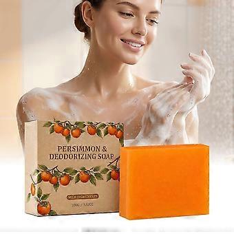 Persimmon Body Soap, Gentle Cleansing Moisturizing Foamy Soap with Persimmon Fruit Extract, Glycerin, Melaleuca Alterniae Leaf Oil, Natural Fresh Scen