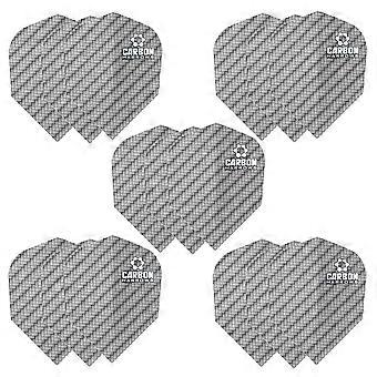 Carbon Dart-vluchten | 5 x sets dartvluchten (15 vluchten totaal) I 100 micron extra sterk