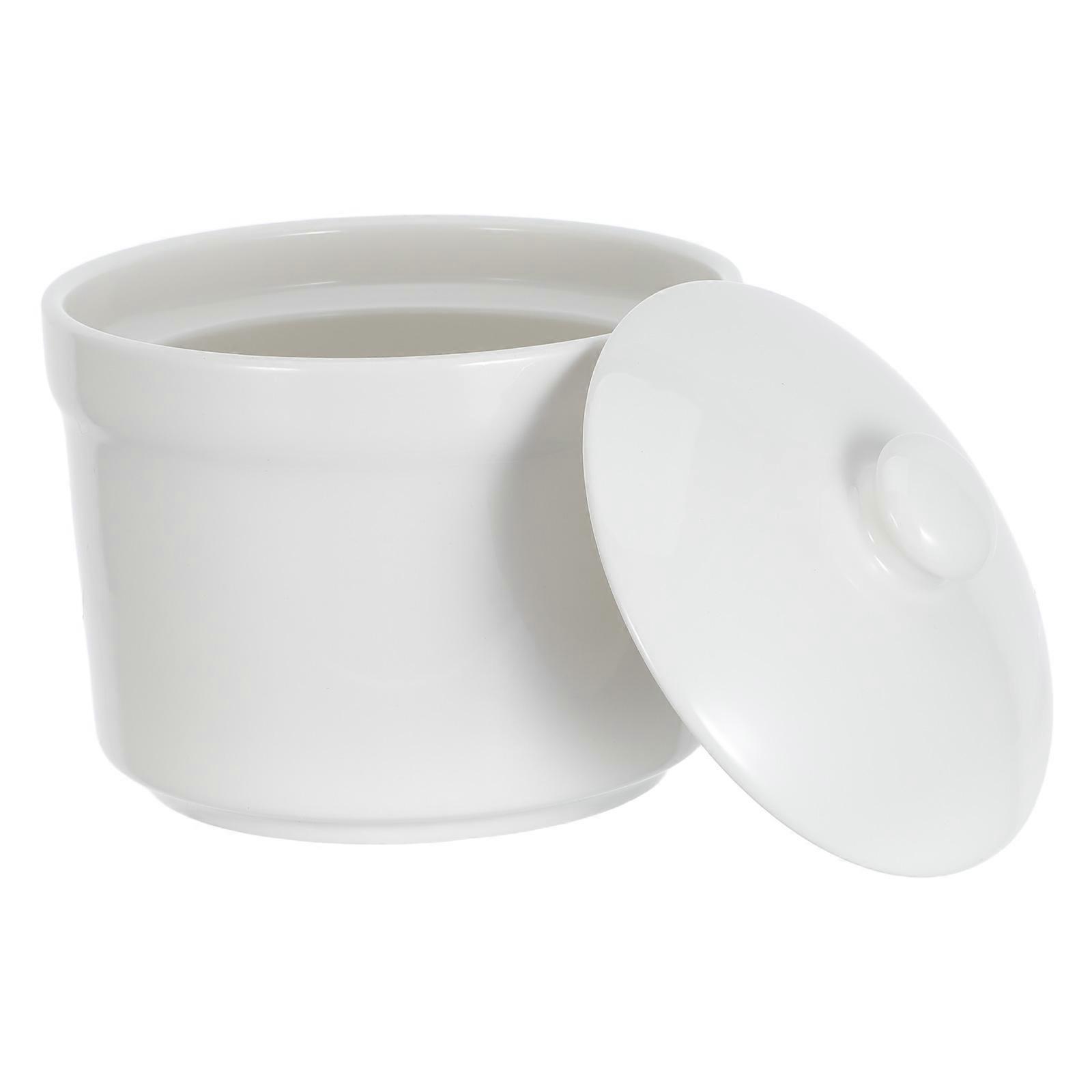 2Pcs Ceramic Soup Pot for Steaming Steamed Egg and Dessert Serving