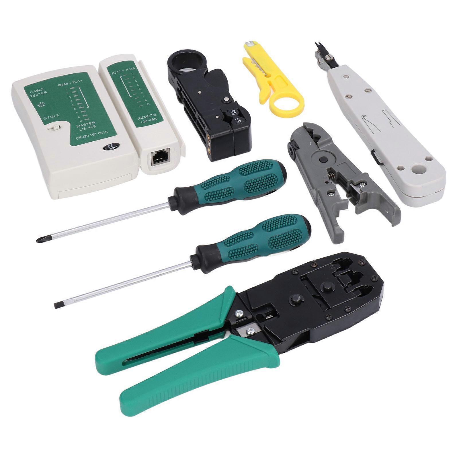 Network Cable Tool Wire Cutter Stripper Pliers Repair Maintenance Set Kit for Testing