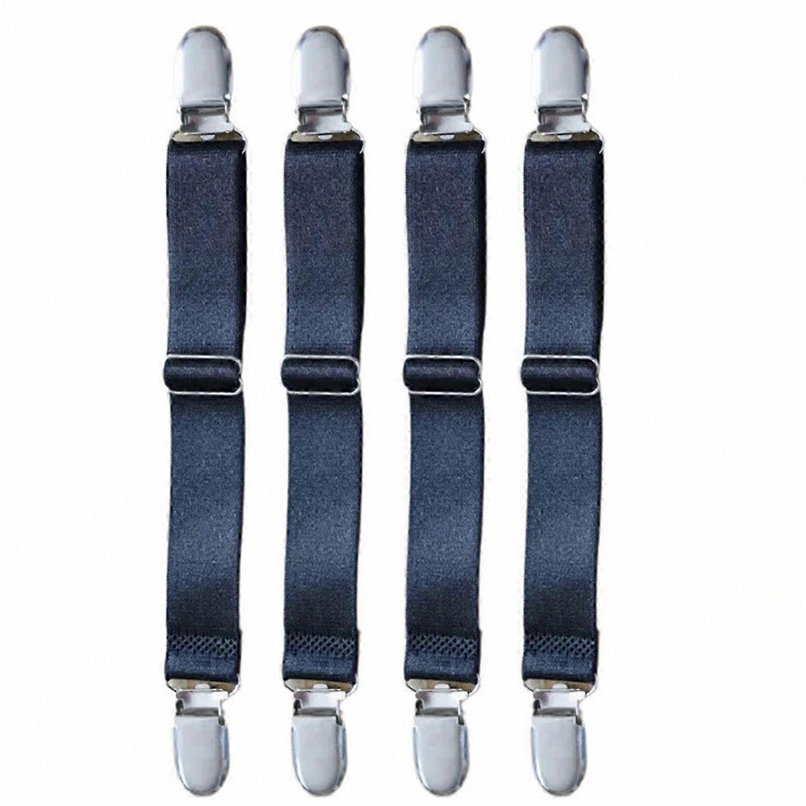 Securing Mattress Sheets and Blankets, 4pcs Adjustable Elastic Straps, White