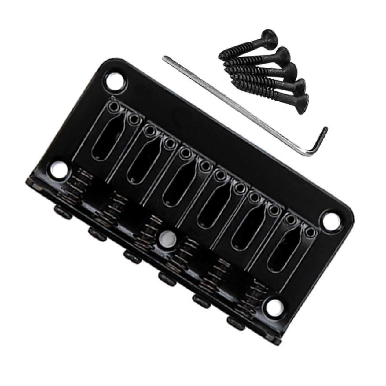 Black Electric Guitar Bridge Saddle Replacement Set for Stable String Alignment and Easy Installation