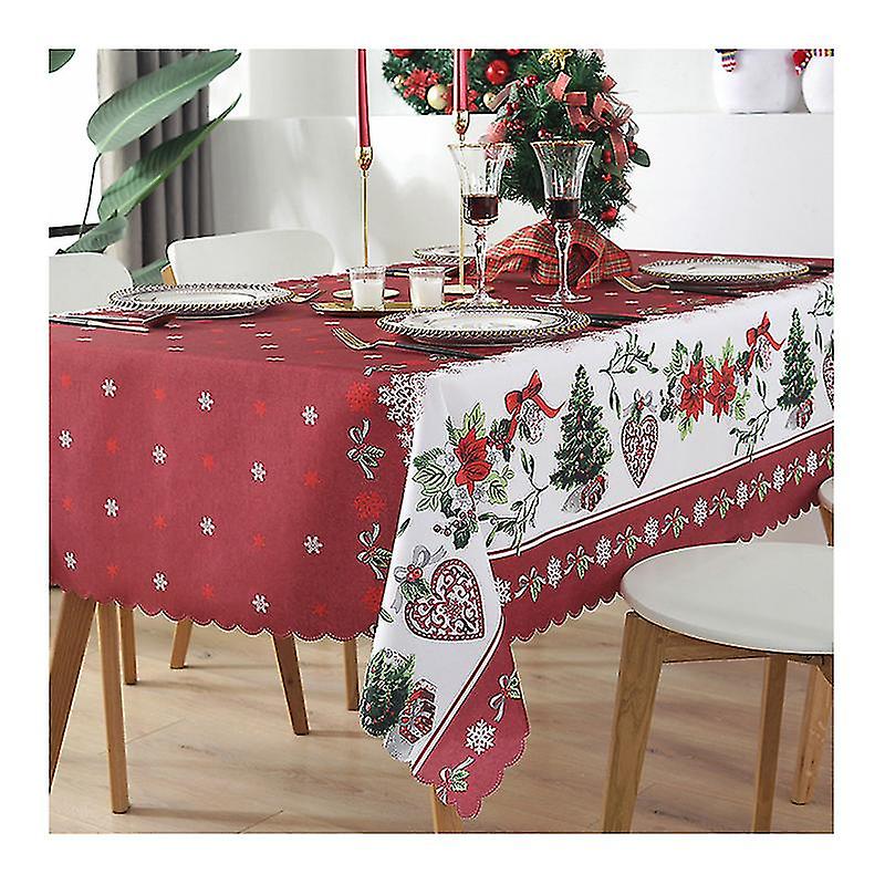 Christmas Rectangle Waterproof Washable Spillproof Tablecloth Stain Resistant