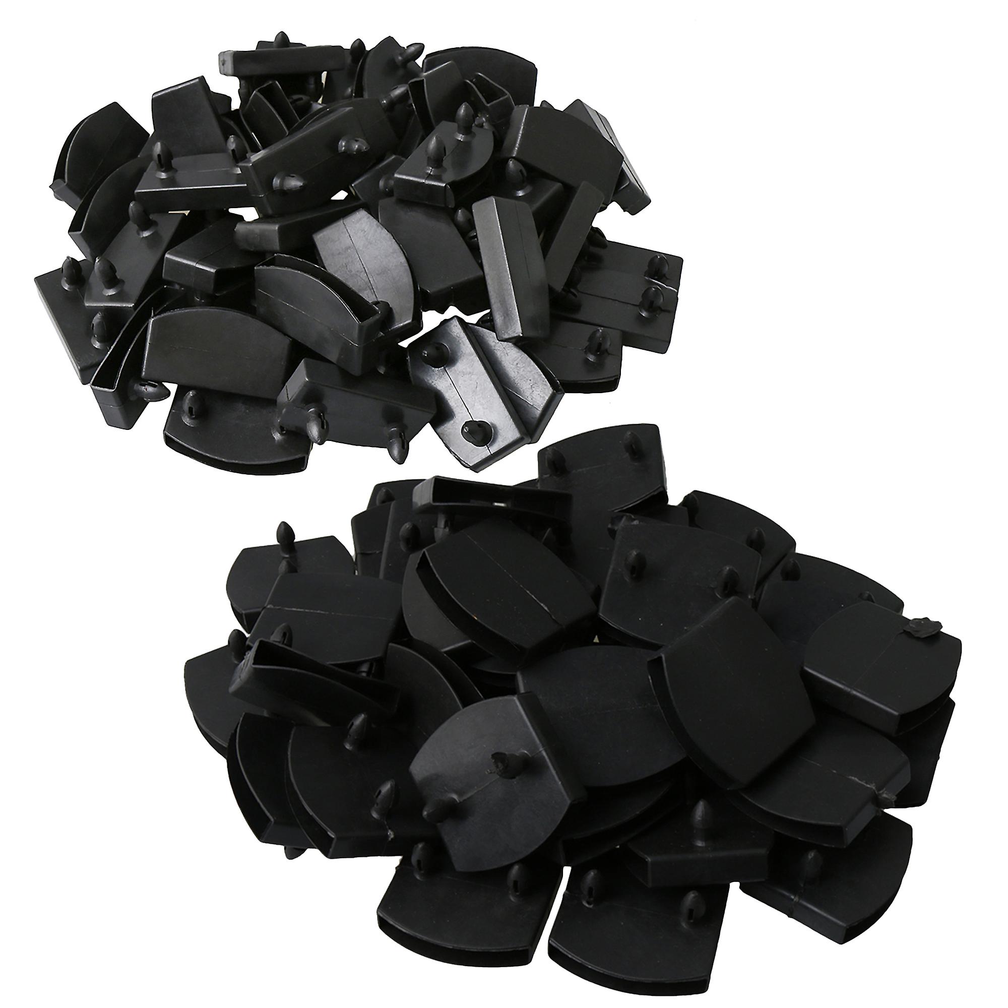 100Pcs Bed Slat Holder End & Centre Caps Plastic for Securing 55mm Black
