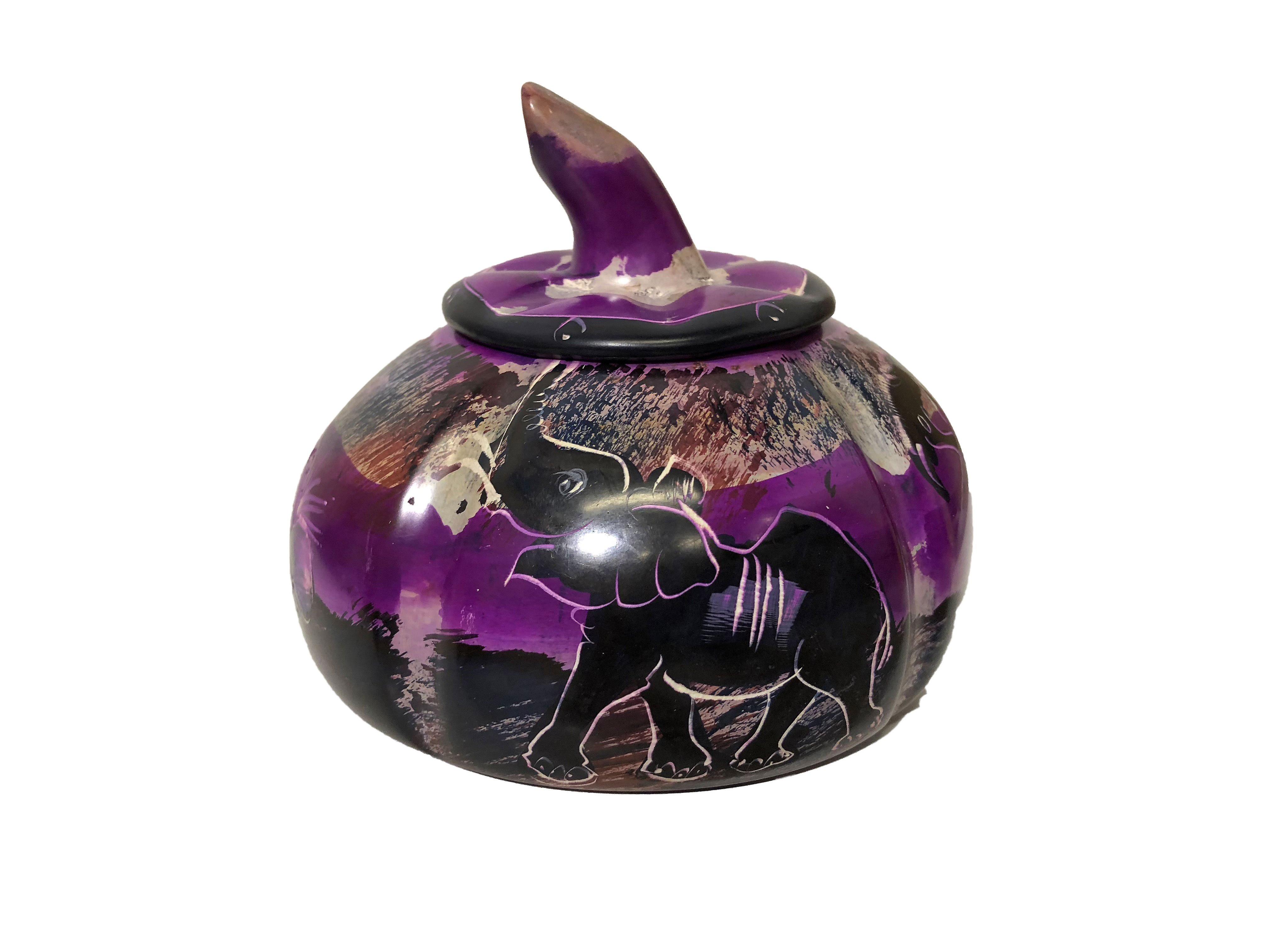 Handpainted Soapstone Sugar Pot
