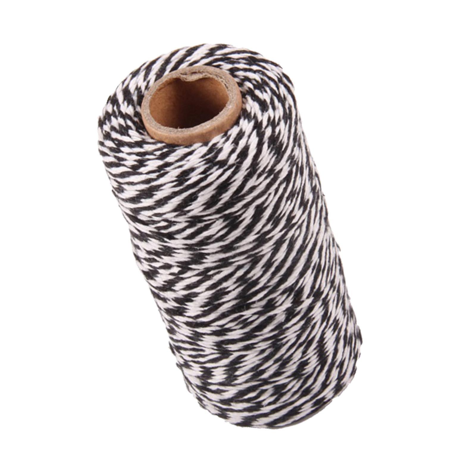 328 רגל (100 מטר)חוט חוט כותנה צבעוני חוט חוט כבל למלאכת יד שחור