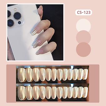 Pearlescent Long Almond False Nails Smooth Edge Safe Material Waterproof False Nails For Women And Girl Nail Salon