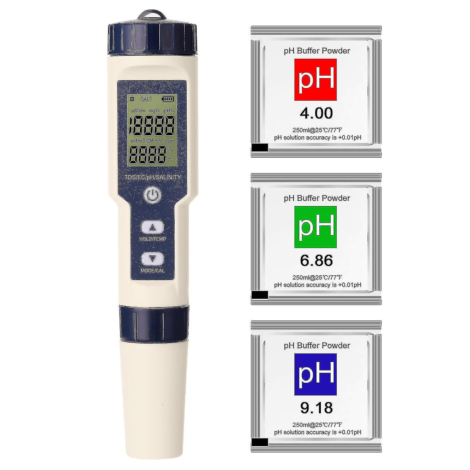 5 In 1 Professional Multi-parameter Combo Testing Meter Ph/ec/tds/salinity/thermometer Digital Multi-function Tester Water Quality Tester{free Shippin