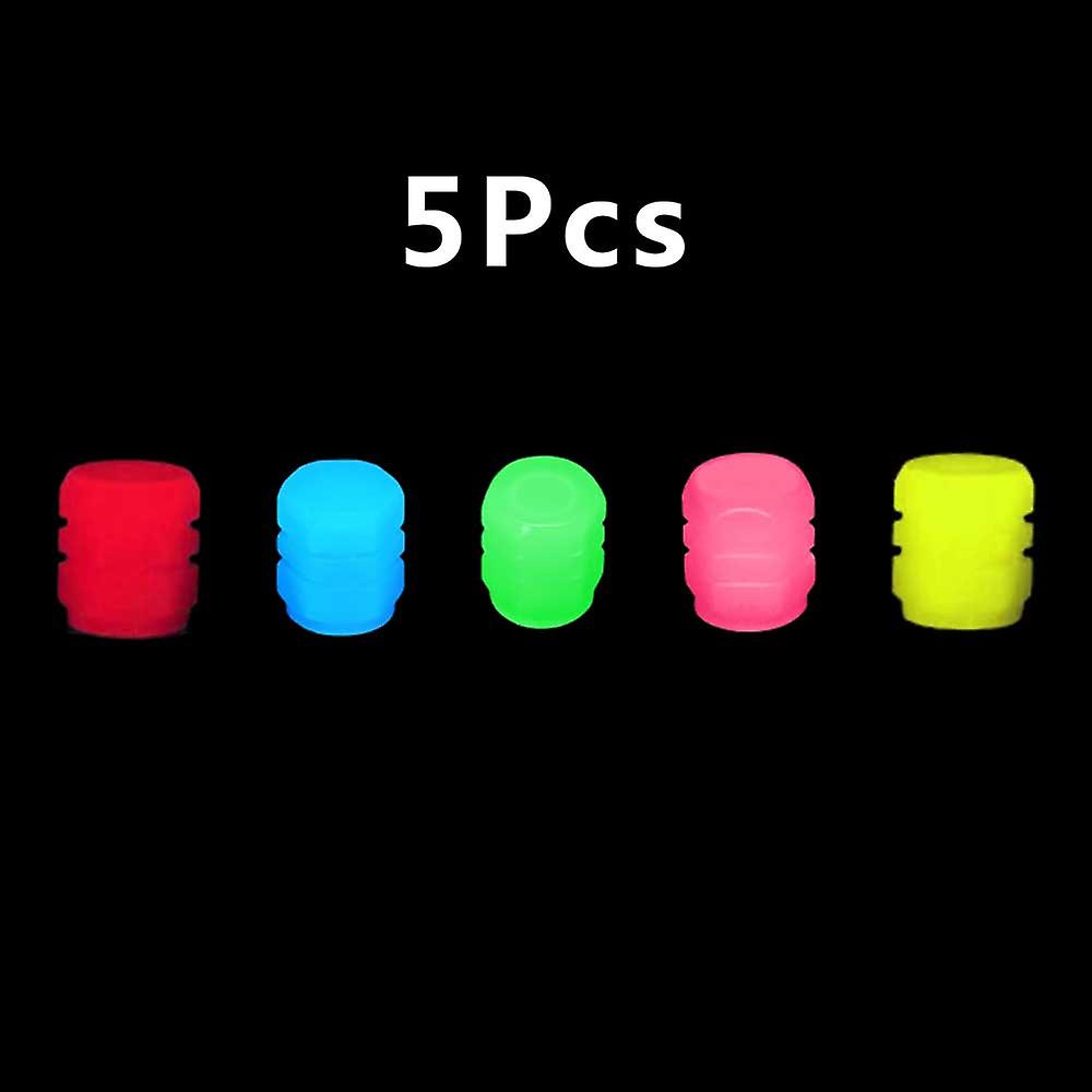 4pcs צמיג רכב זוהר כובעי שסתום גלגל צמיג חישוק גזע מכסה עמיד לאבק עמיד למים לאופנוע אופניים זוהר בחושך