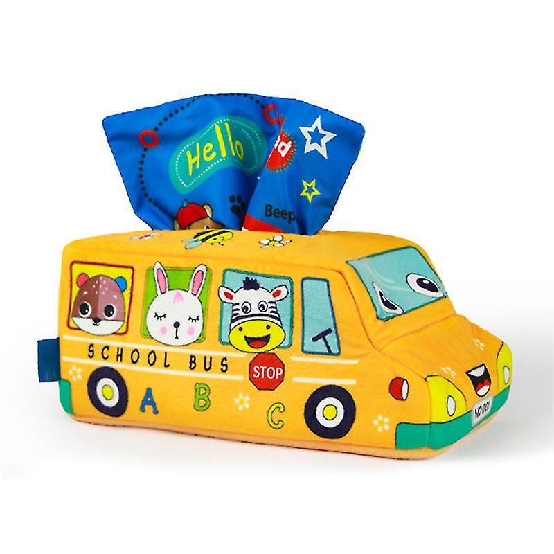 Baby Tissue Box Toy Plush Simulation Learning Finger Exercise Sensory Tissue Box for Educational Preschool Learning