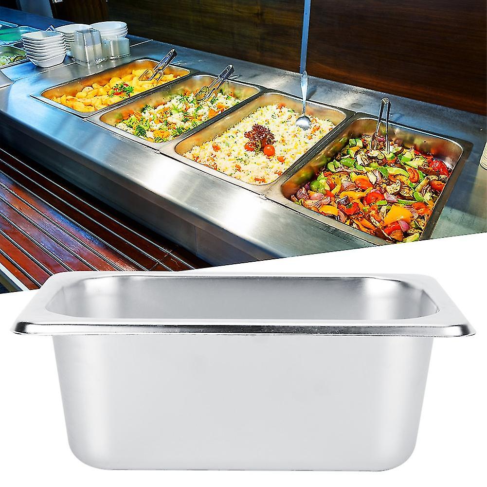 Stainless Steel Basin, Stainless Steel Serving Basin Food Buffet Basin Plates Pots Tray Dishes Holder Square Food Container