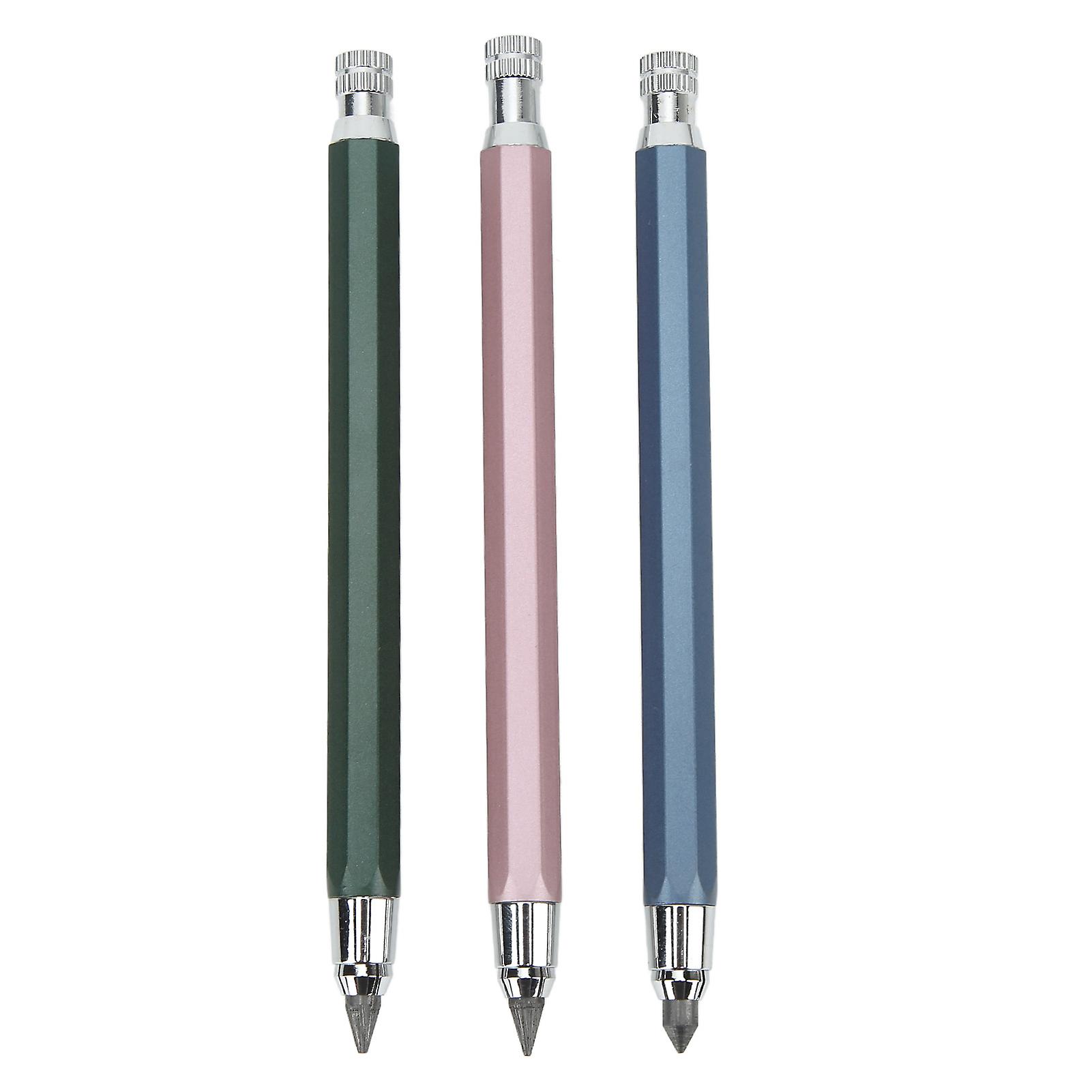 3Pcs Mechanical Carpenter Pencil 5.6mm Scribing Tool Marker Set Kit Blue Pink Green