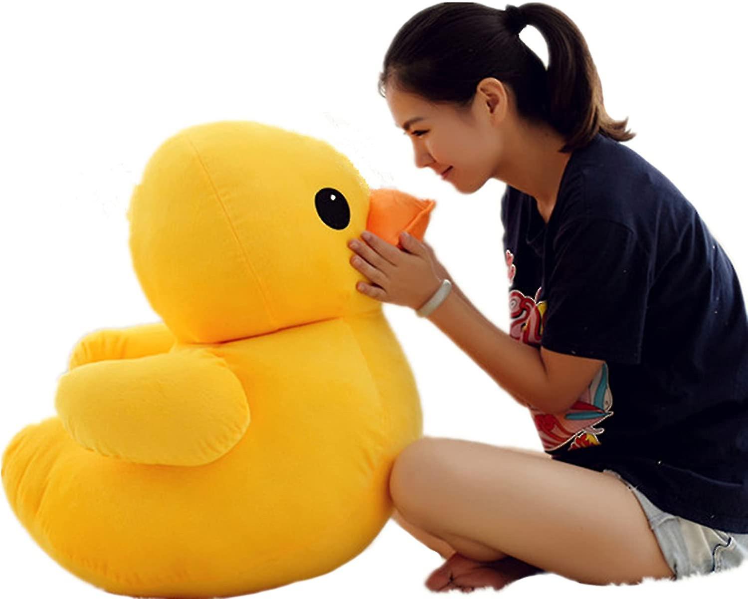 子供の誕生日の装飾のための50cmの巨大なかわいいぬいぐるみの黄色いアヒルの柔らかいぬいぐるみのおもちゃのソファ