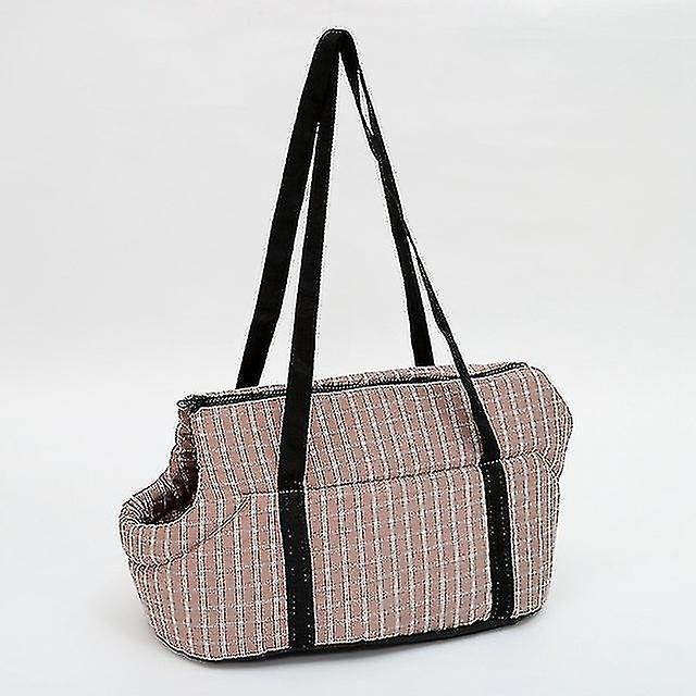 Bird Cage Bird Baths Outside Travel Puppy Dogs Breathable Carrying Plaid Shoulder Bags For Pet Dogs Cats Light Coffee