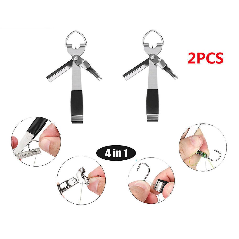 2x Fishing Quick Knot Tool Fast Tie Nail Knotter Line Cutter Clippe Hook Nipper