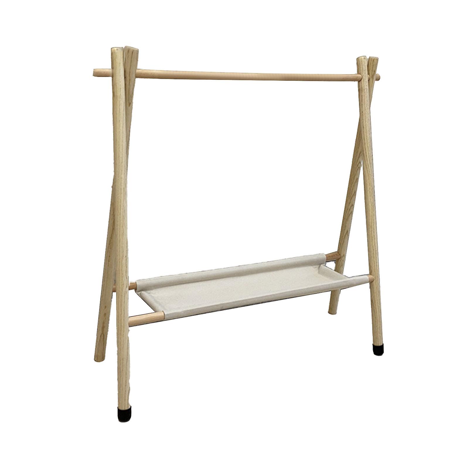 Camping Hanging Rack Stable Structure Foldable Design Portable Wood Metal Rubber Oxford Cloth Camping Shelf with Hooks