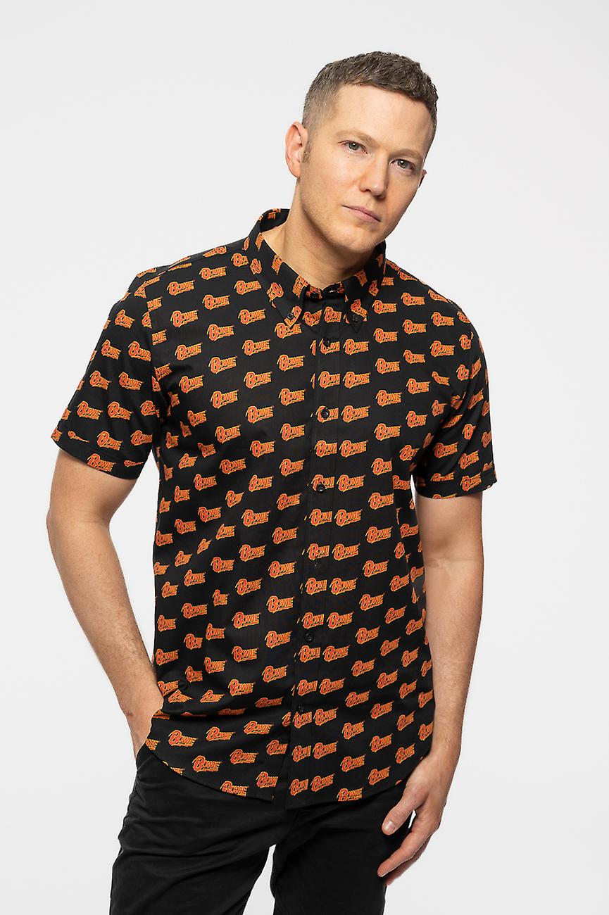 David Bowie Pattern Repeat Casual Shirt