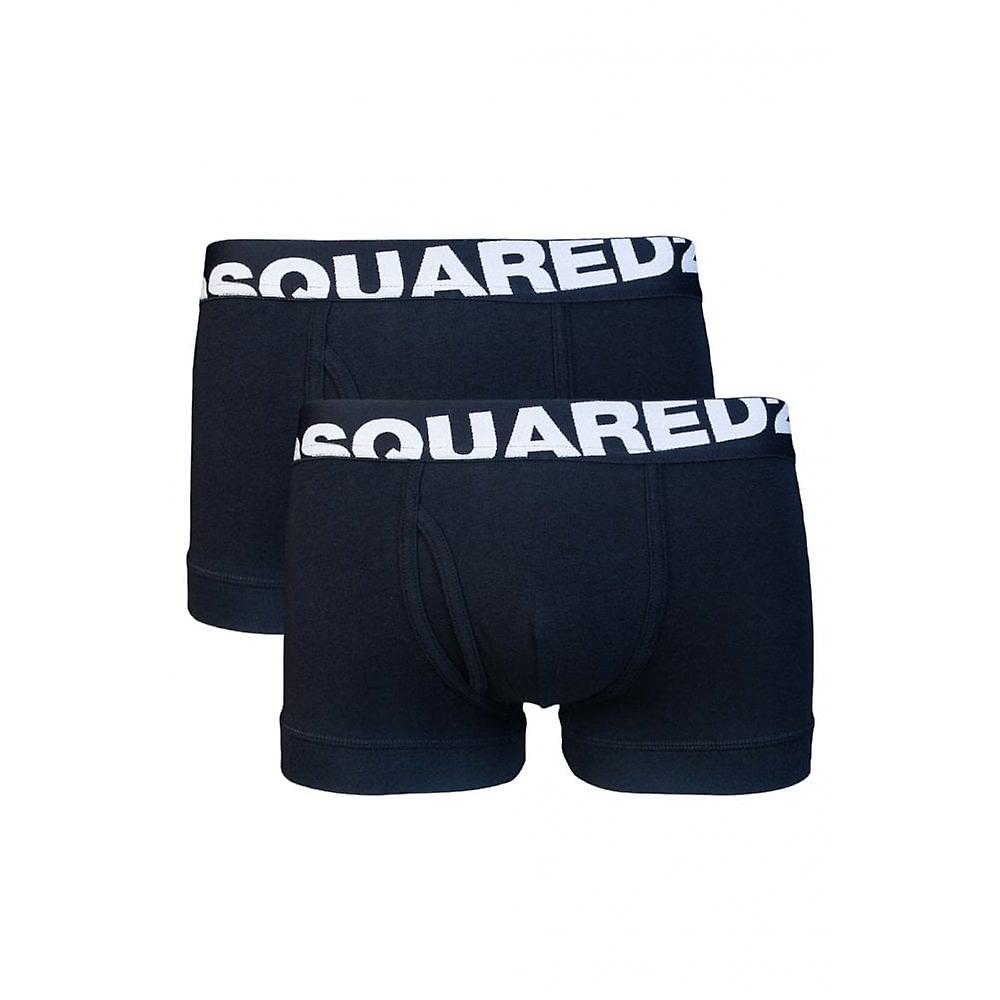 Herren DSQUARED2 Baumwolle 2er-Pack Schwarz/Weiß Boxershorts