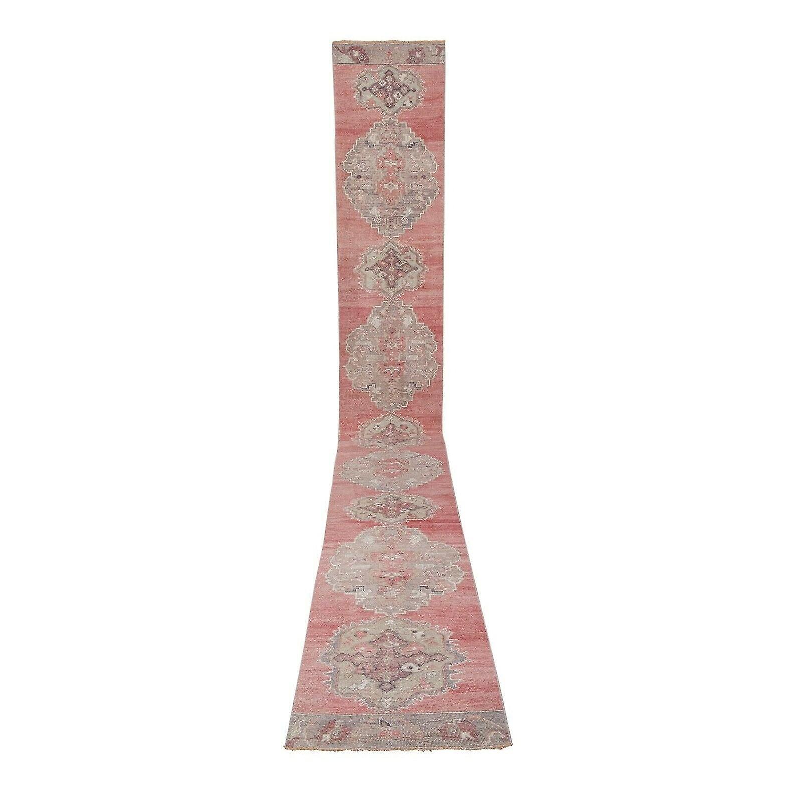Turkish Oushak Runner With Eclectic Mediterranean Style - Long Runner