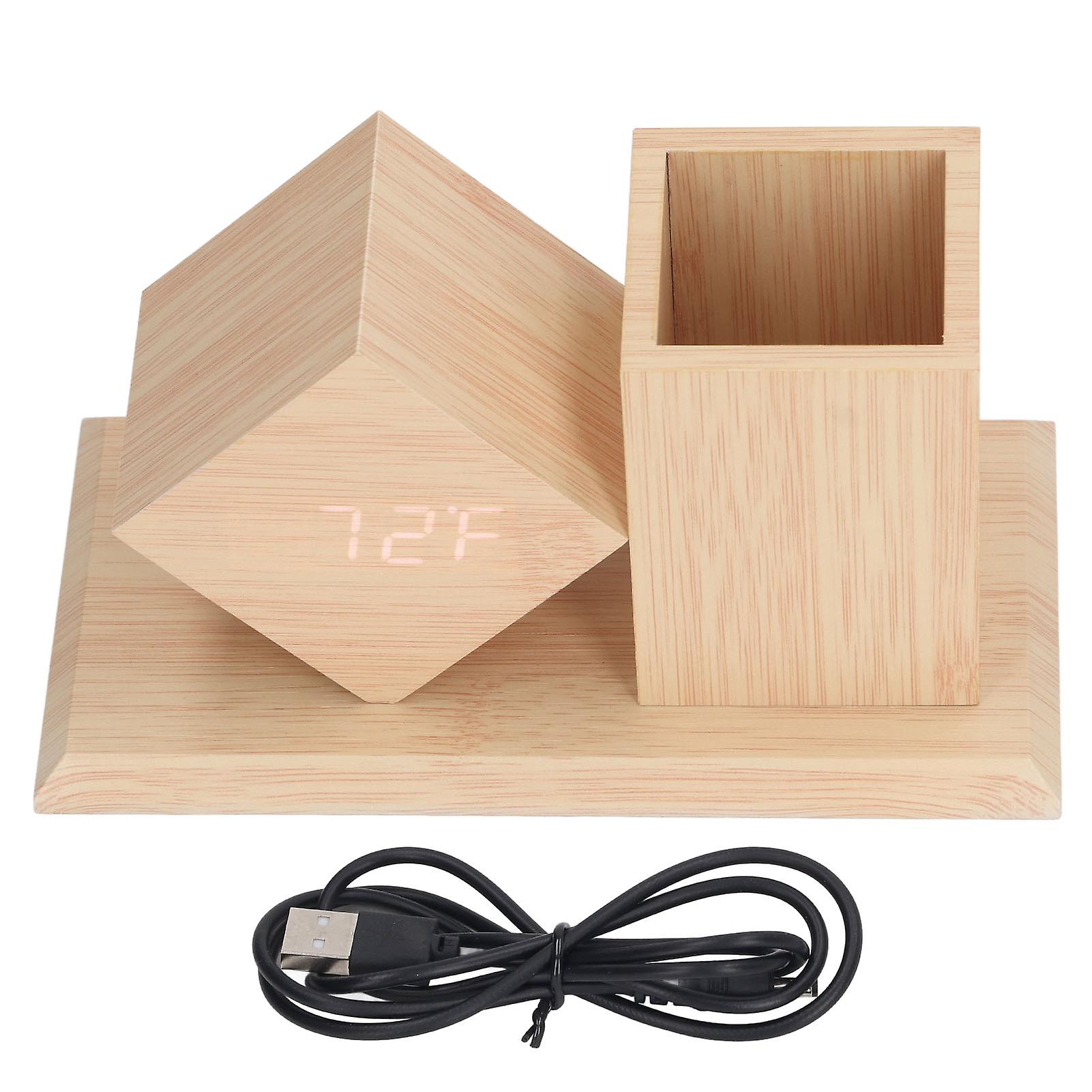 Pen Holder Clock, Digital Alarm Clock, Thermometer
