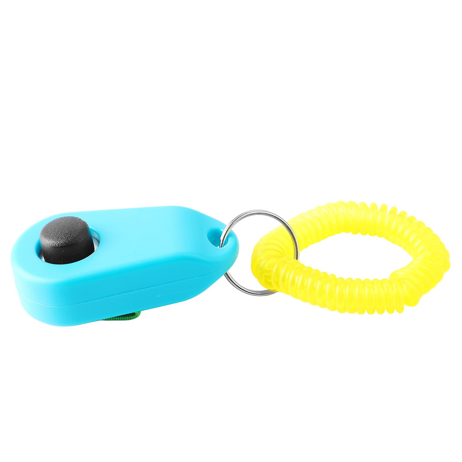 Dog Training Clicker Interactive Squeaky Comfortable Universal Training Clicker Ring for Dogs Cats Sky Blue