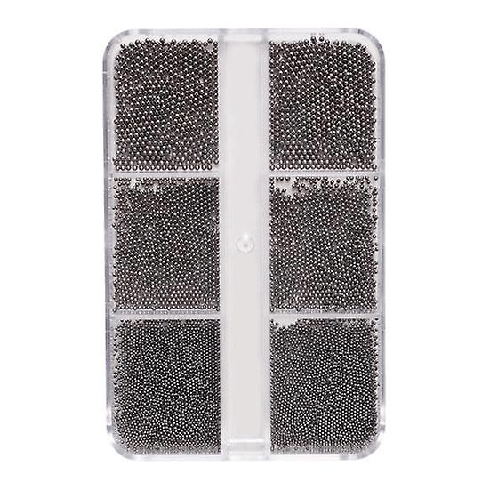1 Box Tiny Steel Three-dimensional Beads Shiny Mini Non-porous Solid Beads DIY Nail Art Accessories