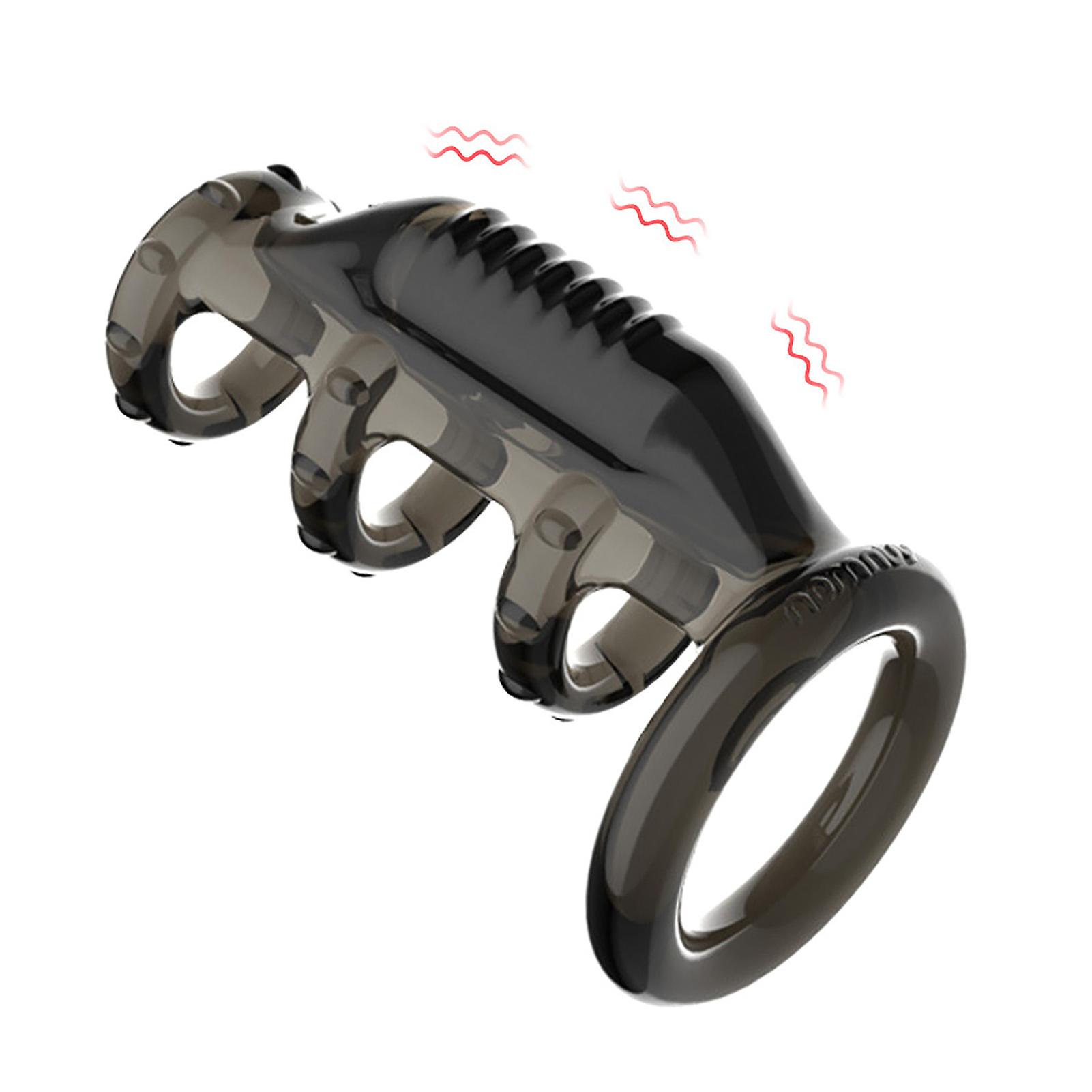 Men Penial Vibration Delay Ring Soft Elastic Ergonomic Male Delay Ejaculation Ring for Home