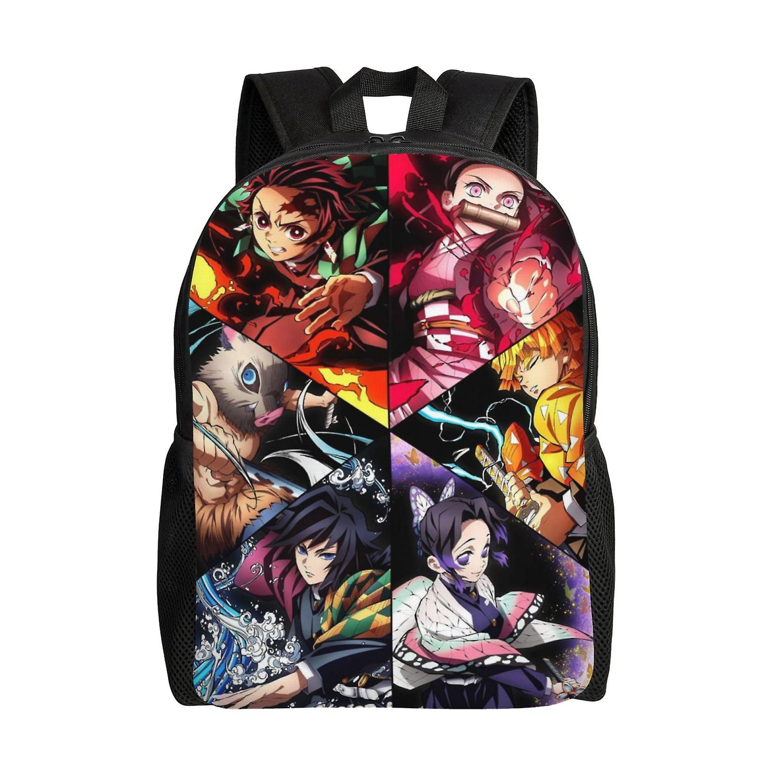 デーモンスレイヤーキッズバックパックスクールバッグブックバッグカジュアルデイパックバックパック旅行ハイキング用