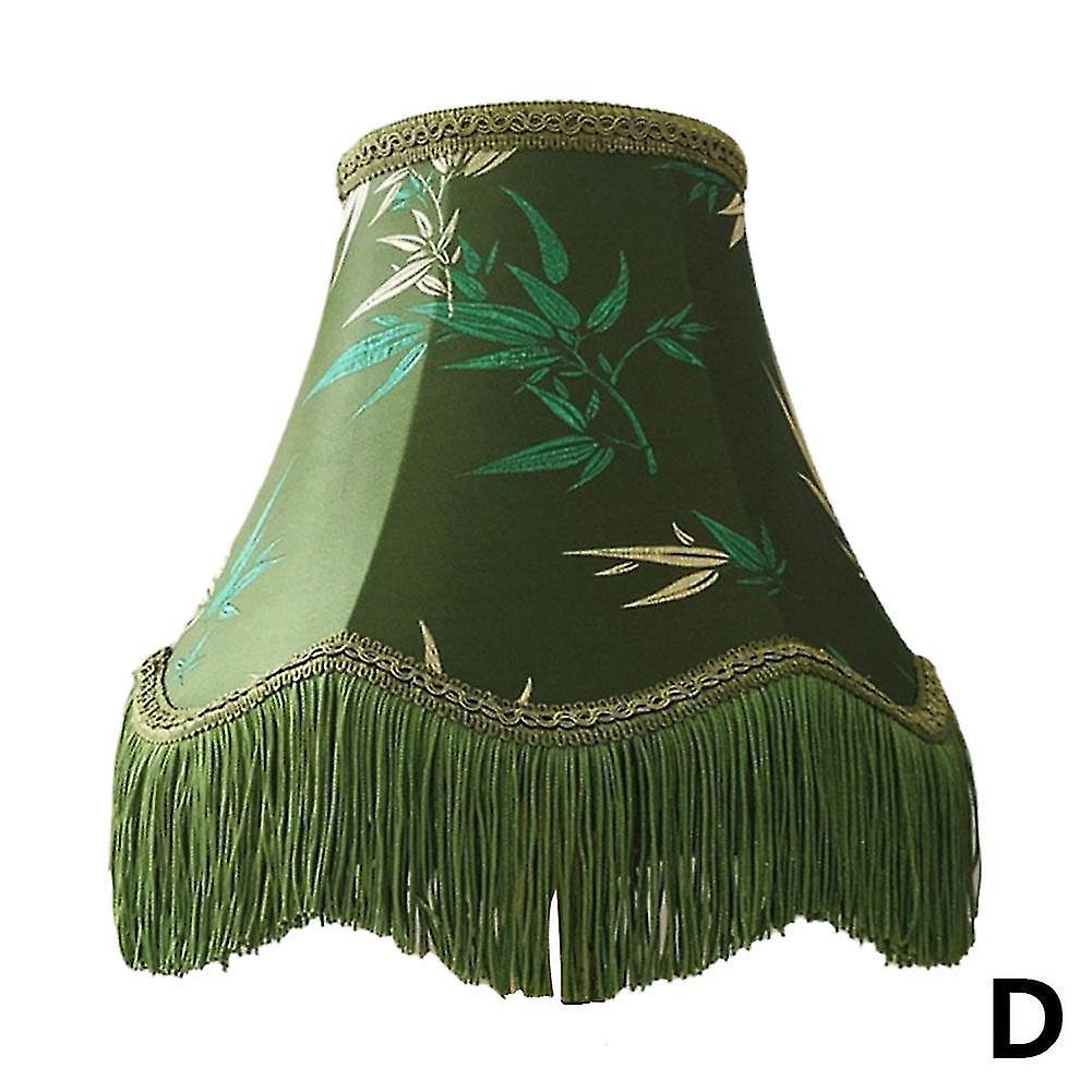 Elegant Green Lampshade with Tassel, Victorian Vintage Lampshades Retro Table Lamp Shade European
