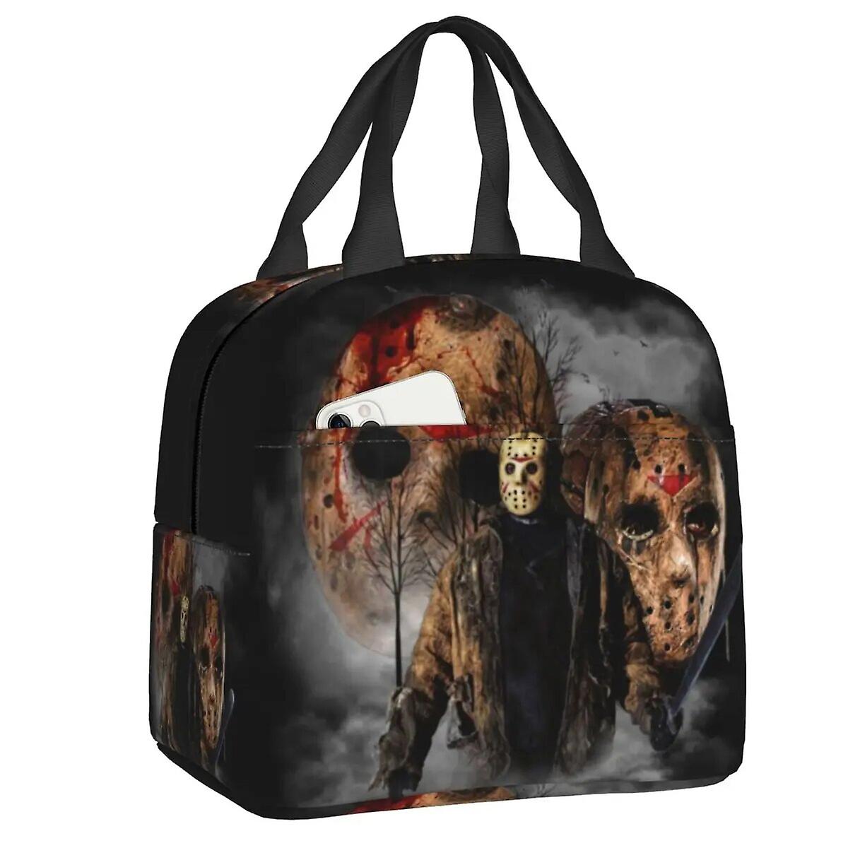 Horror Movie Character Killer Izolowana termicznie torba na lunch Halloween Pojemnik na lunch dla kobiet Wielokrotnego użytku Piknik Pudełko na żywność
