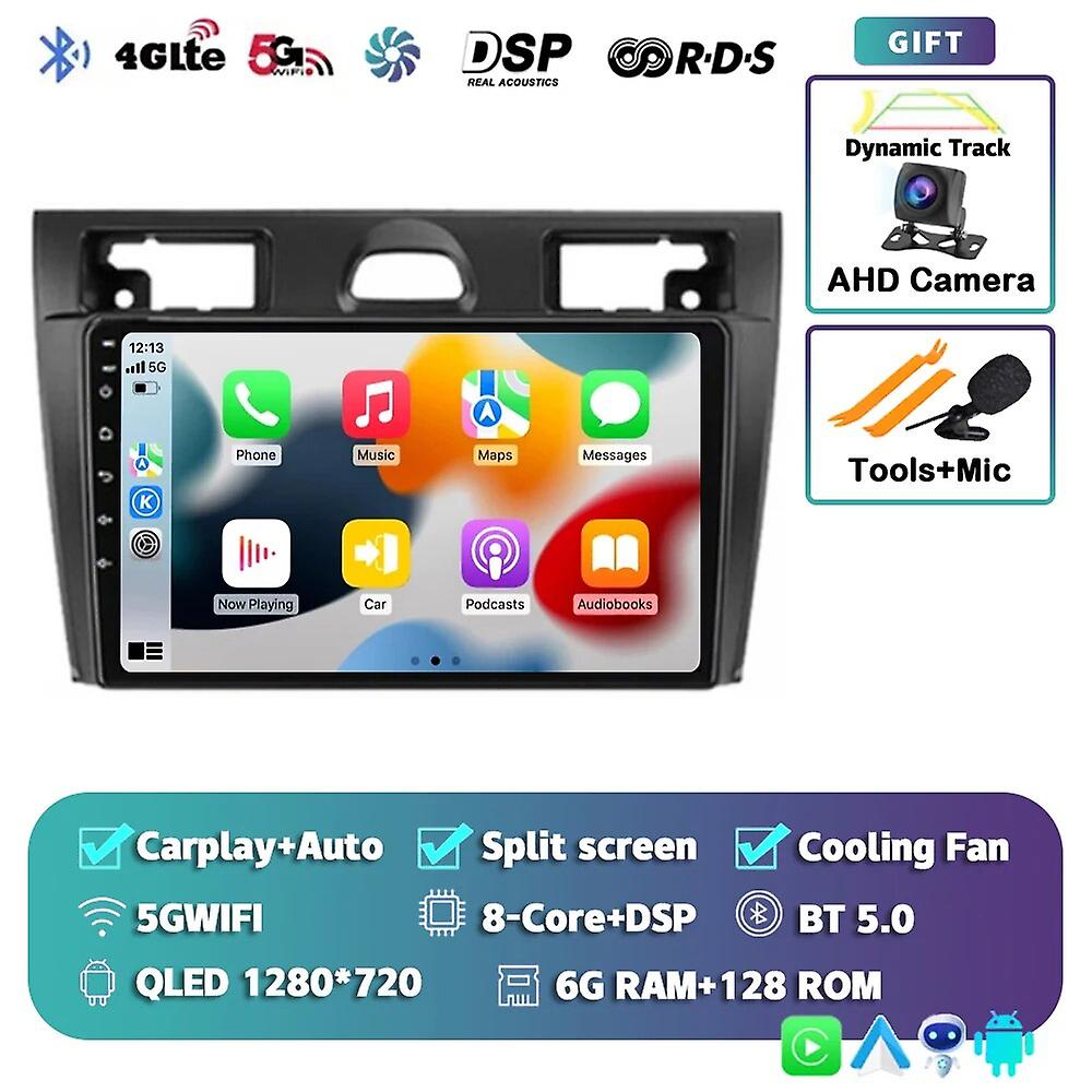 Android 13 Carplay Auto Wifi+4g For Ford Fiesta Mk Vi 5 Mk5 2002-2008 Car Radio Multimedia Player Stereo Gps 2din Head Unit Dsp