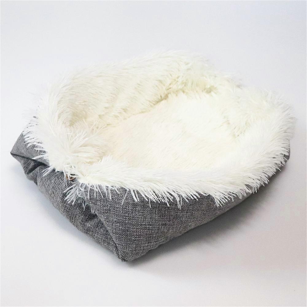 1pcs Dual Use Plush Pet Mat Multifunctional Winter Warm Cat Mat Soft Pet Mat, Size: 38 * 38cm/14.96 * 14.96 in, Weight: 300g, Includes Pet Mat (White)