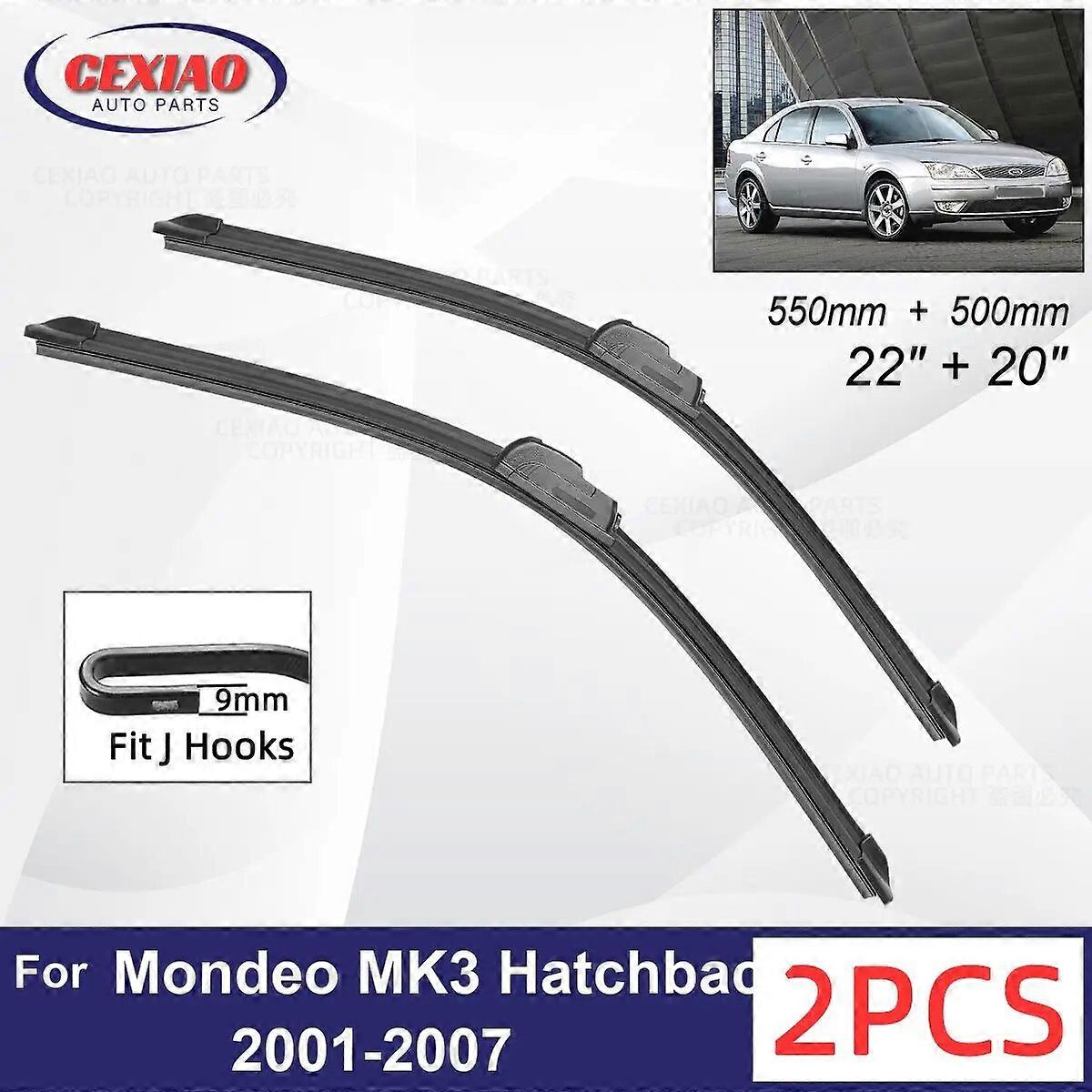 Car Wiper For Ford Mondeo MK3 Hatchback 2001~2007 Front Wiper Blades Soft Rubber Windscreen Wipers Auto Windshield 22" 20" FN9U4337