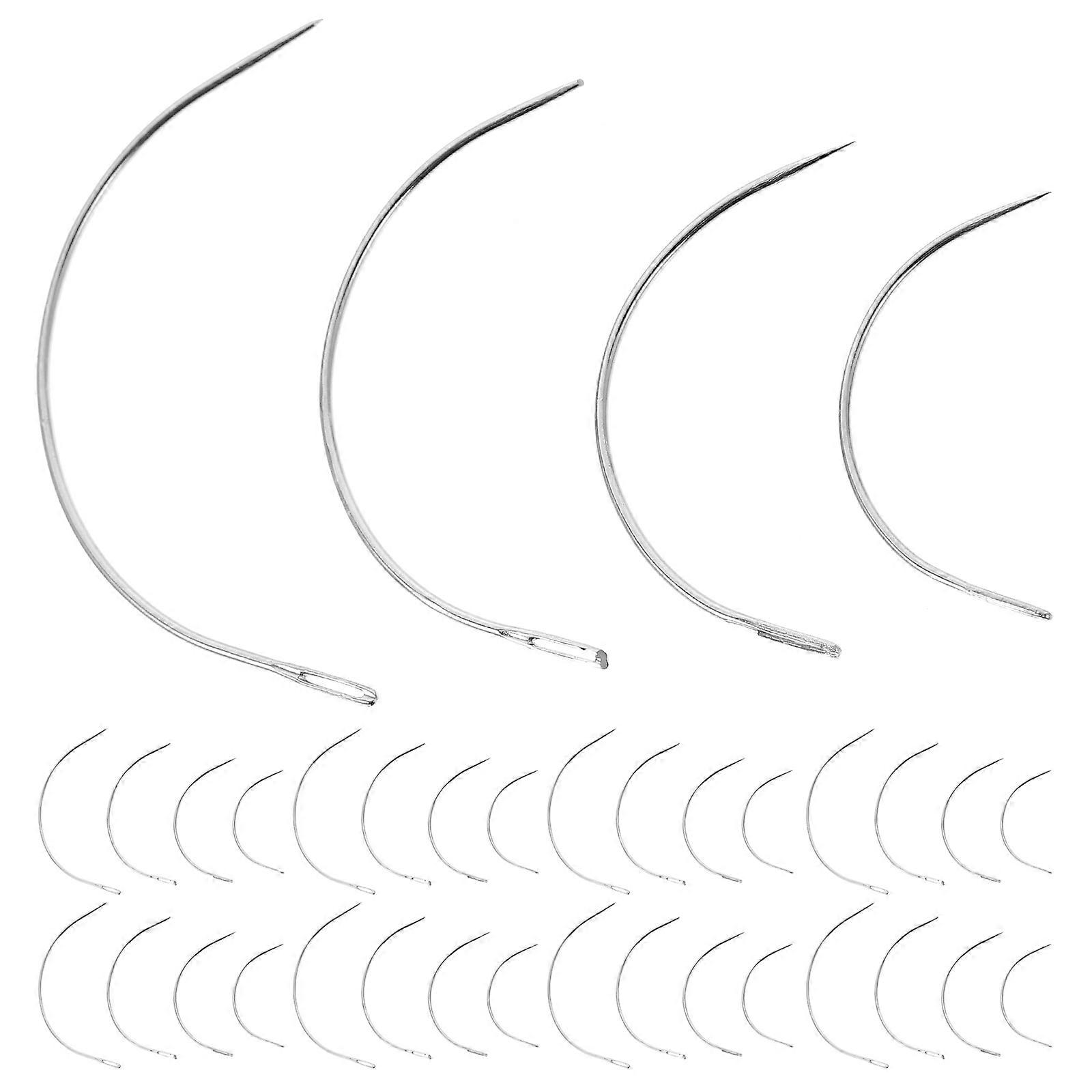 48 pièces Aiguilles incurvées Type C Aiguille de tissage Aiguilles à coudre à la main 4 Tailles 2.0 / 2.5 / 3 / 3.5 Inch