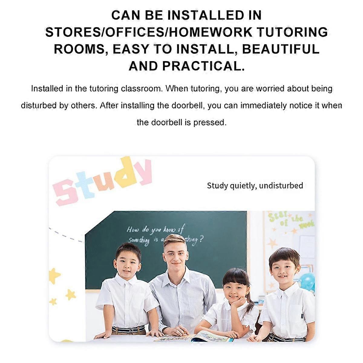 433 Mhz Self-Generating Wireless Doorbell 38 Ringtones Dingdong Doorbell Elderly Pager for Smart Home EU-Plug