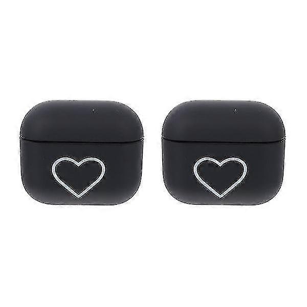 2pcs Delicate Heart Pattern Wireless Earphone Cover Compatible For Airpods Pro 3