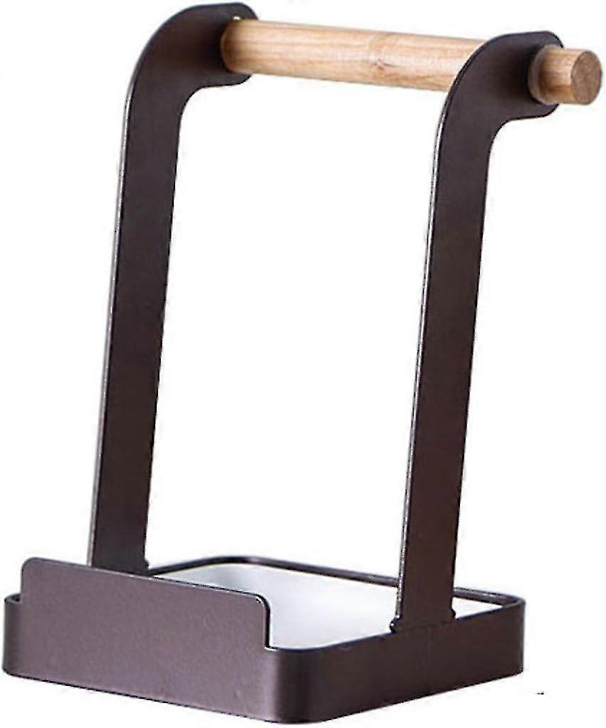 Kitchen Multifunctional Wrought Iron Spoon Rack Kitchen Cutting Board Rack (black)