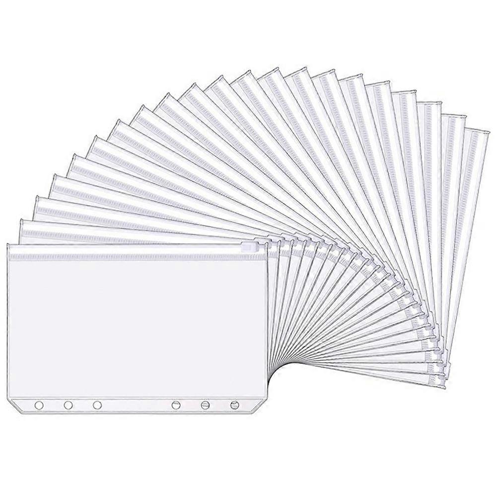 A6 Binder Pockets,6 Holes Zipper Binder Pouch Folders Loose Leaf Bags for 6 Ring Binder , Documents