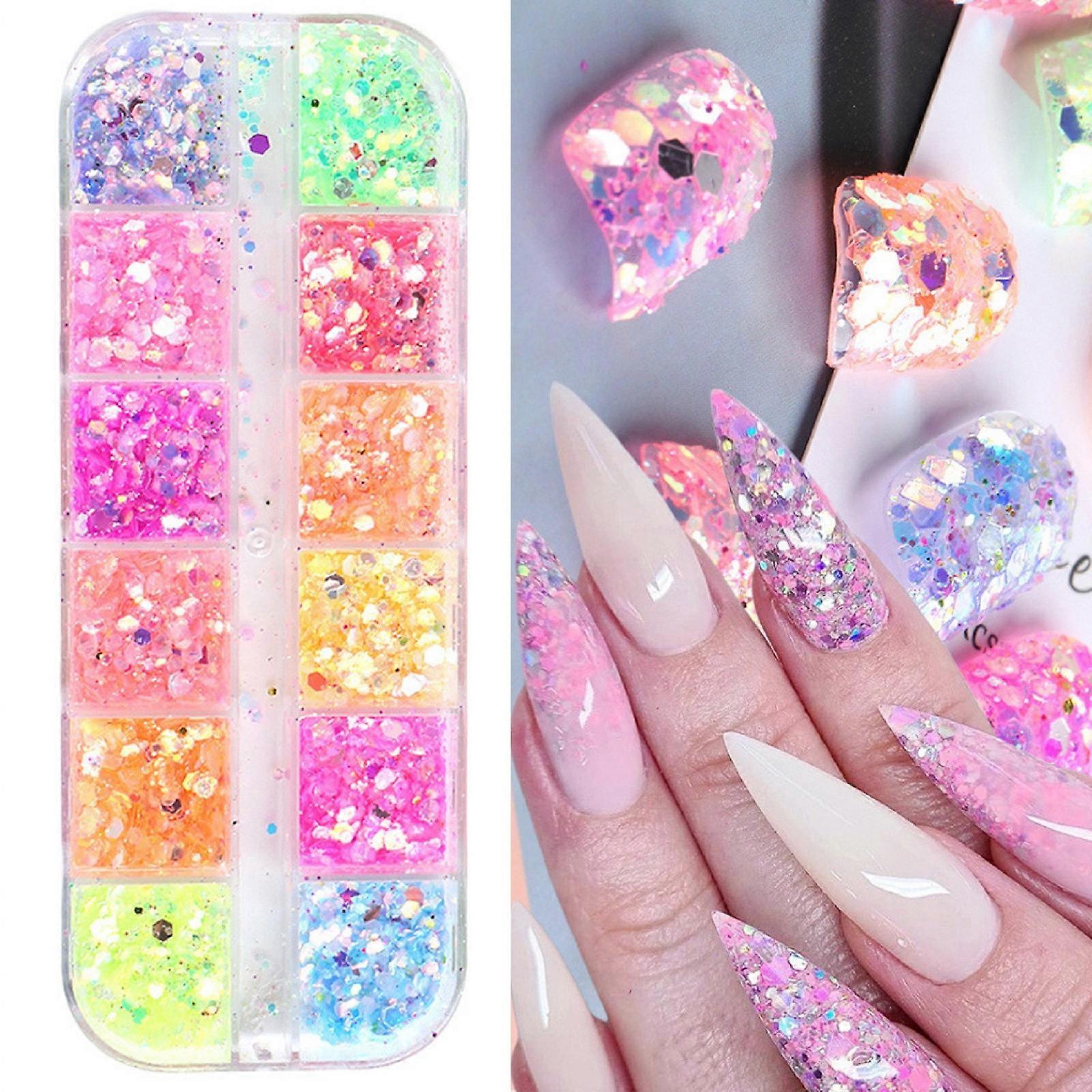 Nail Sequins Candy Color-ser Hexagon Large Sequins Nail Sequin Thin Patch
