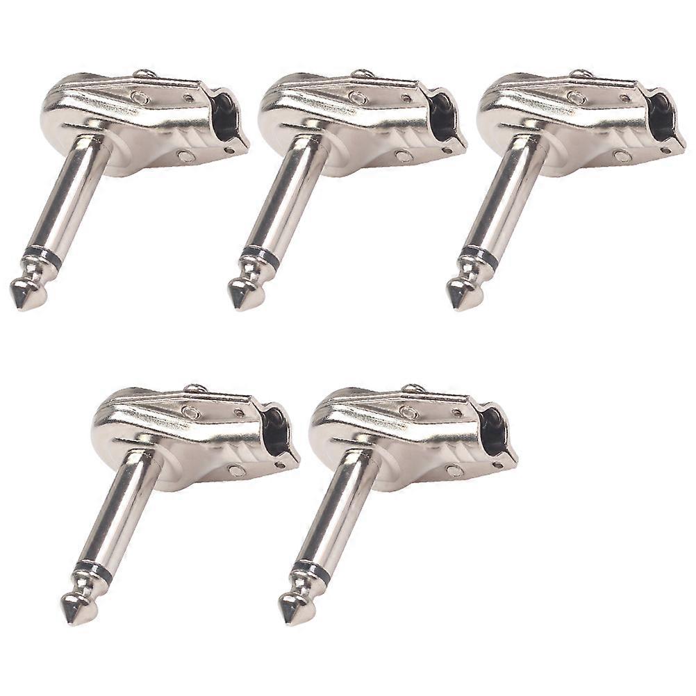 5 SZTUK 6.35mm Interfejs Efekt Pedał Złącze Adapter Jack Pedal Board Złącze instrumentu Akcesoria do gitary elektrycznej Srebrny