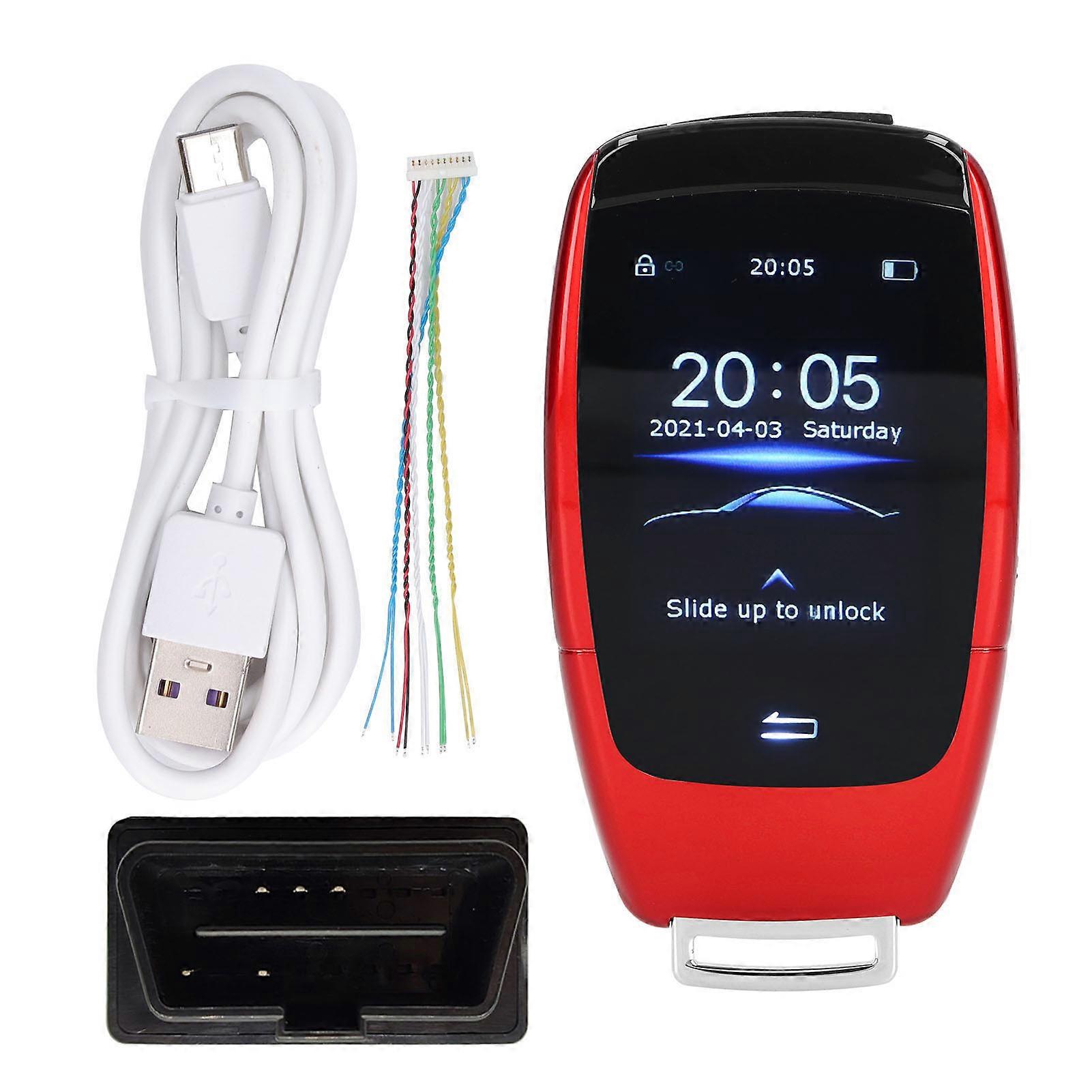Universal TK900 LCD Touchscreen Smart Key Fernbedienung Keyless Entry für Start Stop Motortaste Modelle Rot
