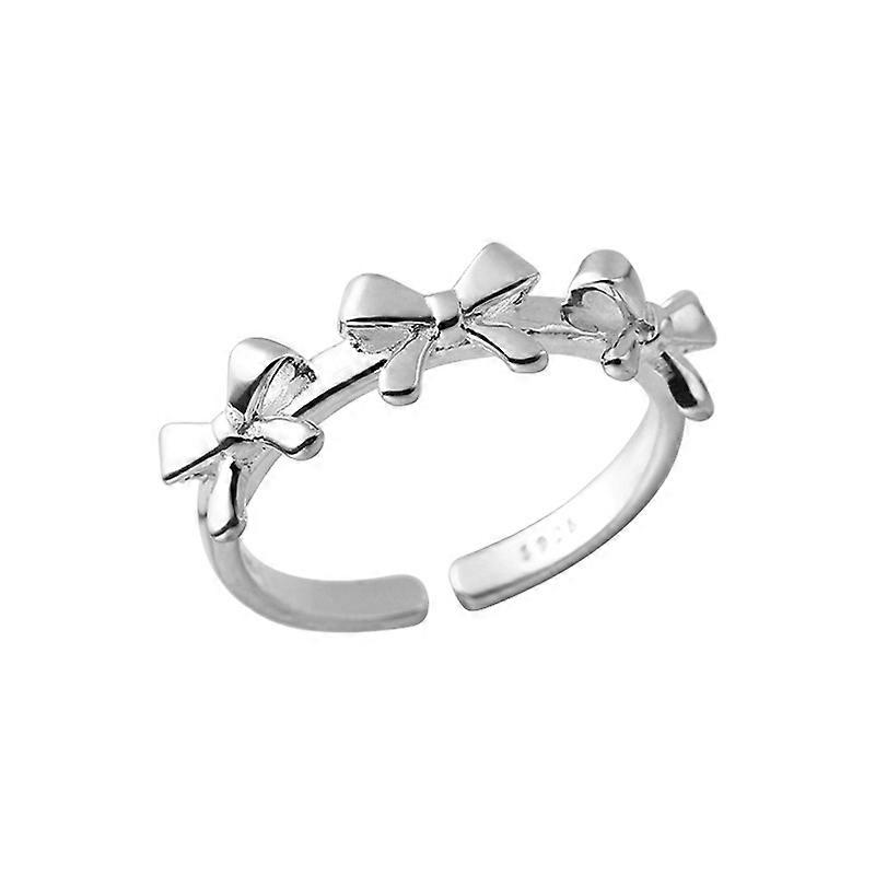 925 sterling silver bow ring female design high-end temperament open ring