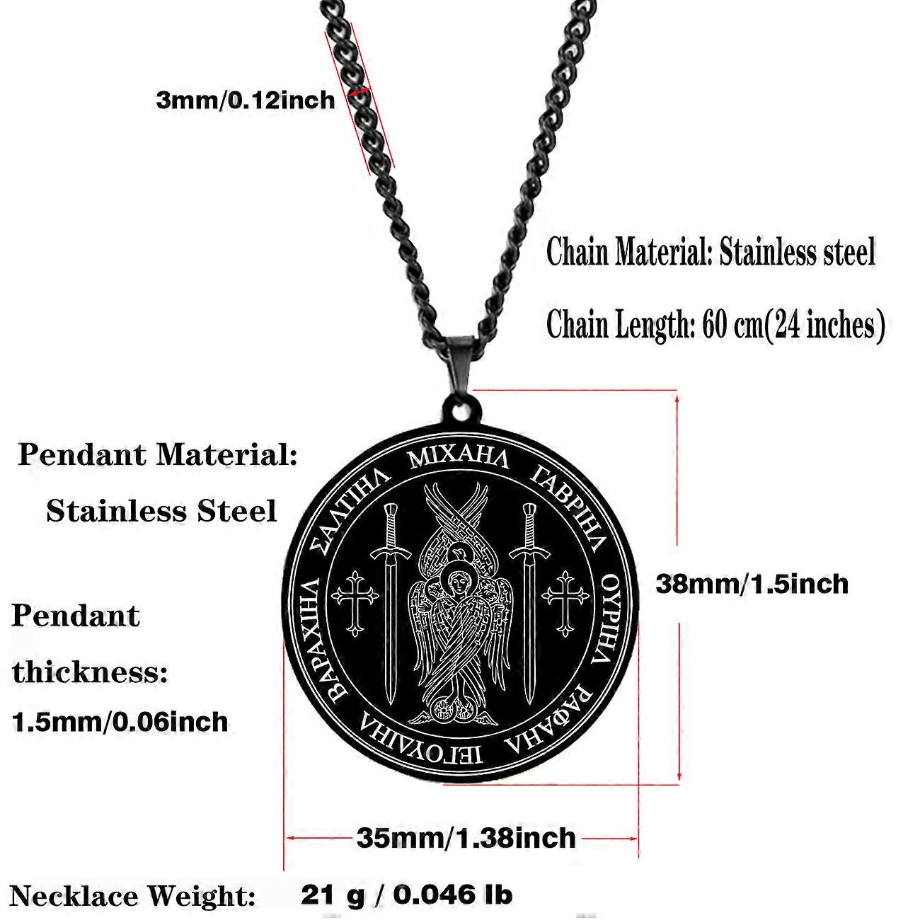 7 Erkeengler De Archangelis engler der hengivenhet av erkeenglene Amulett  Talisman Smykker Rustfritt stål Anheng Halskjede | Fruugo NO, image size:1300x1300