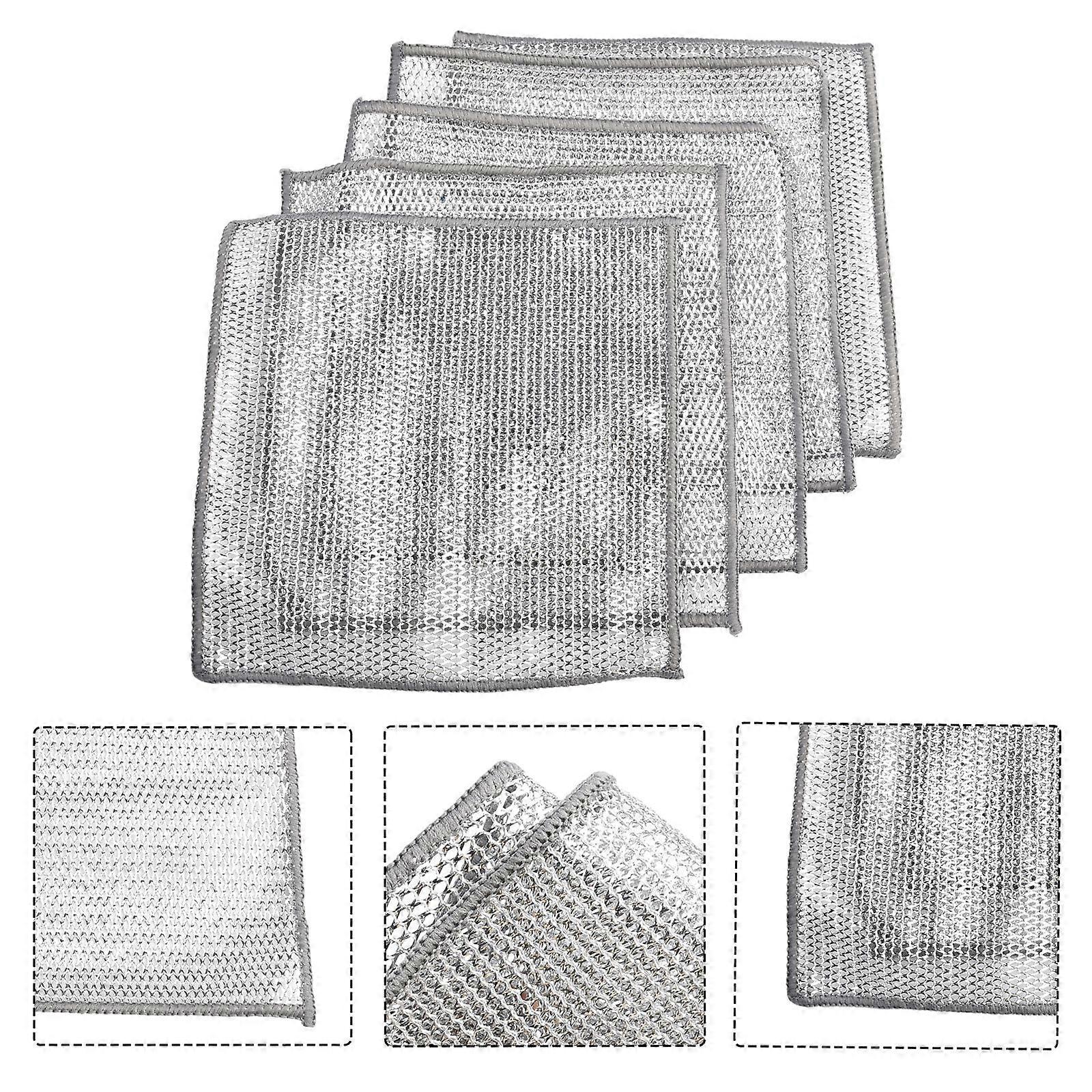 Kitchen Tools Steel Wire Dishcloth Multi-purpose Quick Drying Reusable Weaving Technology Wire Dishwashing Cloth