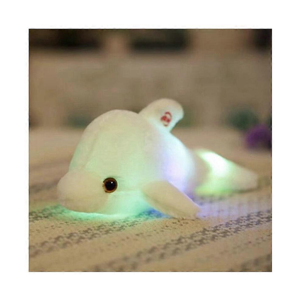 Cute Glowing Led Light Dolphin Pillows White