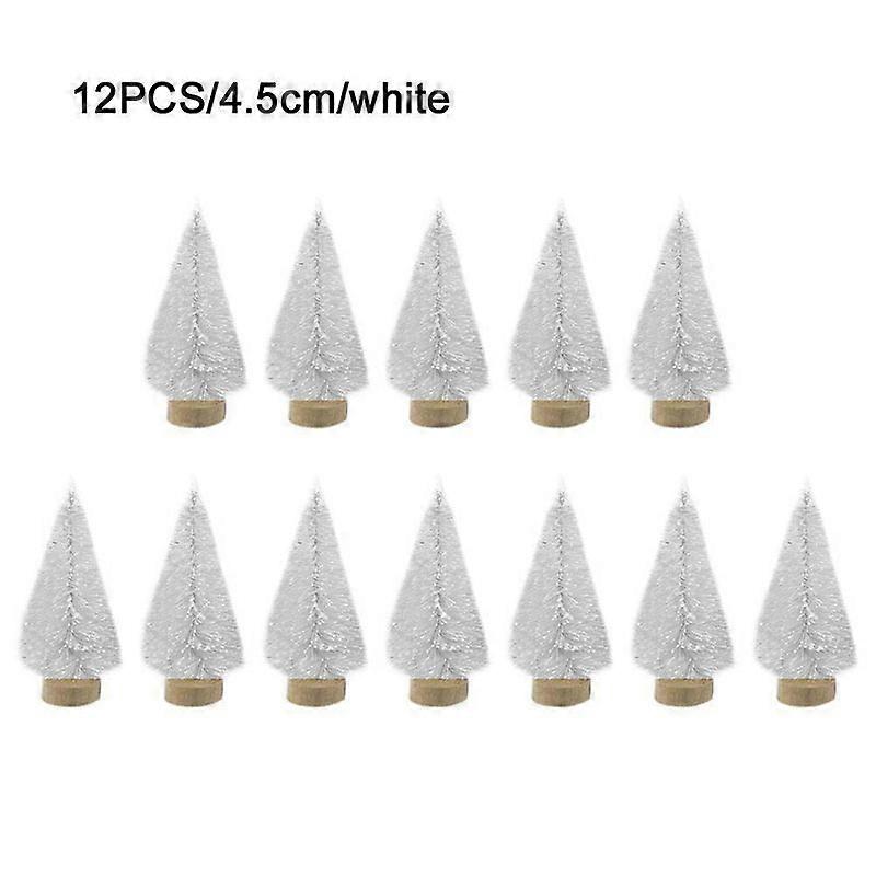12pcs Tabletop Christmas Pine Tree Xmas Mini Snow Trees Small Decoration Gifts Christmas Decoration