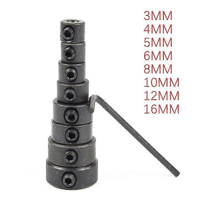 9pcs Bit Positioner Free Small Wrench Drill Depth Stop Ring Woodworking Drill Bit Limiter 3-16mm Woodworking Tools